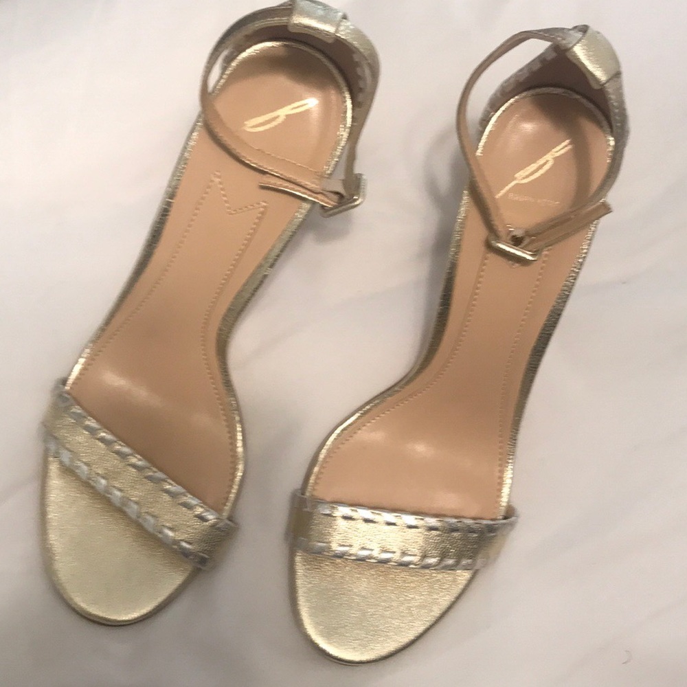 SOLD NWT Brian Atwood gold heels sz 9